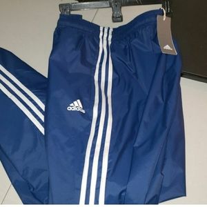 Adidas Pants Jogger Windbreaker Dark Blue White L